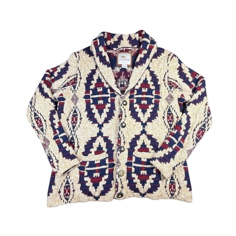 Bob Timberlake Womens Southwestern Chunky Shawl Collar Cardigan Sweater 2XL